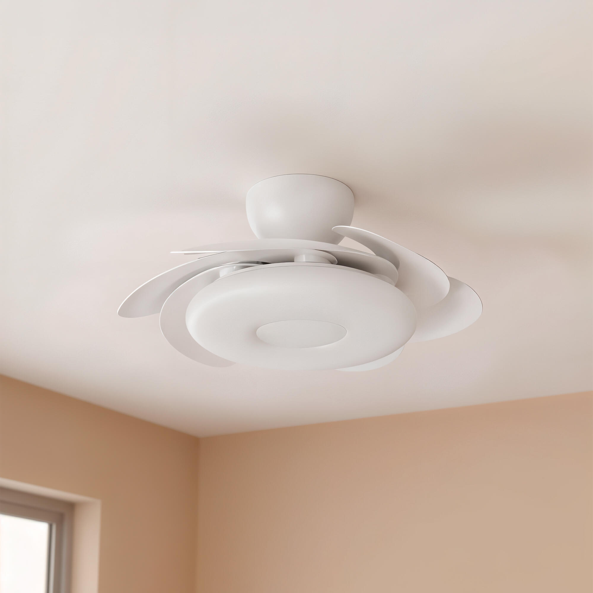 Ventilador de techo con luz silencioso DC 24W con mando ø79 cm Flower MANTRA blanco luz CCT 6 aspas retráctiles tipo lámpara| 6 velocidades| modo verano/invierno| brisa| recomendado para <13m² - 5