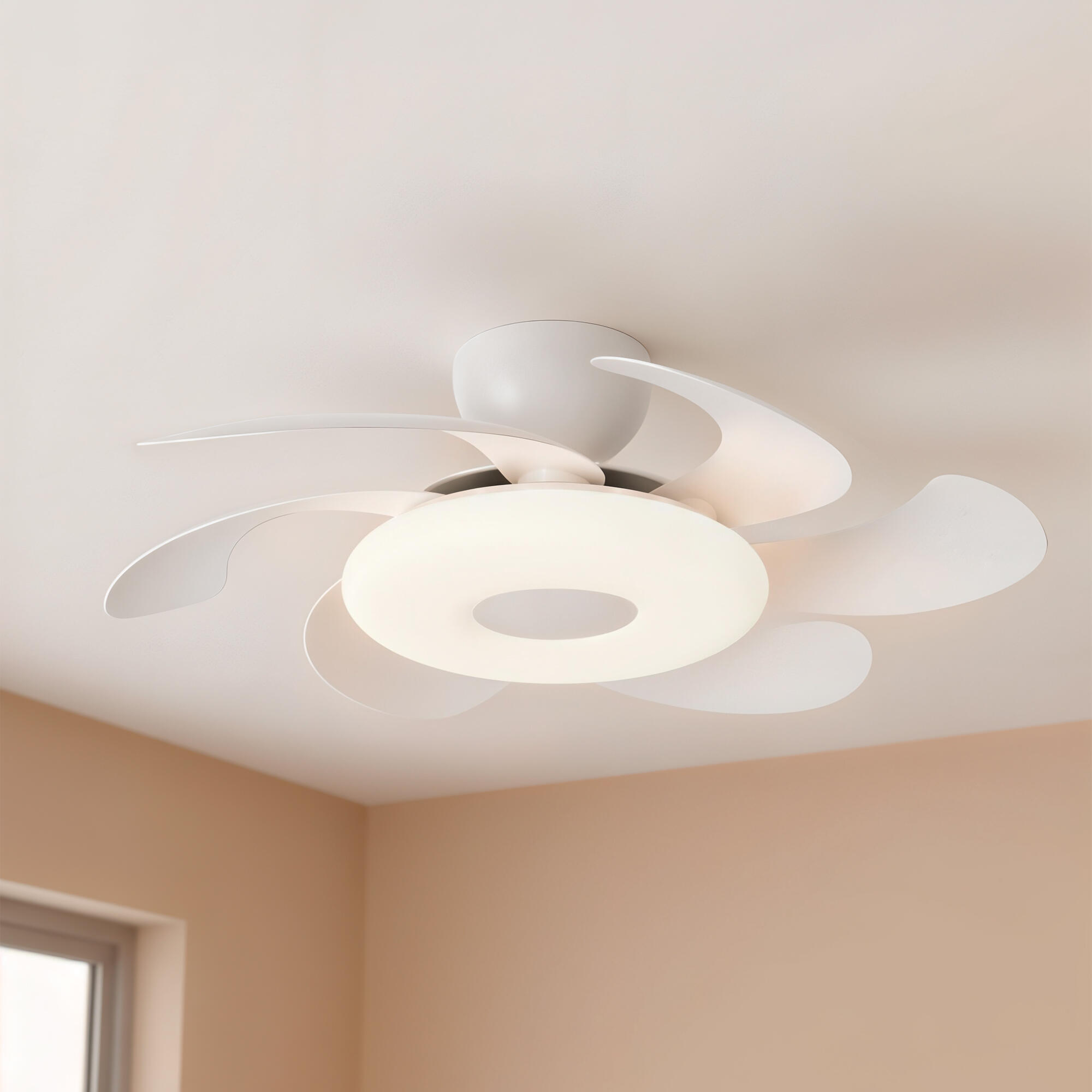 Ventilador de techo con luz silencioso DC 24W con mando ø79 cm Flower MANTRA blanco luz CCT 6 aspas retráctiles tipo lámpara| 6 velocidades| modo verano/invierno| brisa| recomendado para <13m² - 6