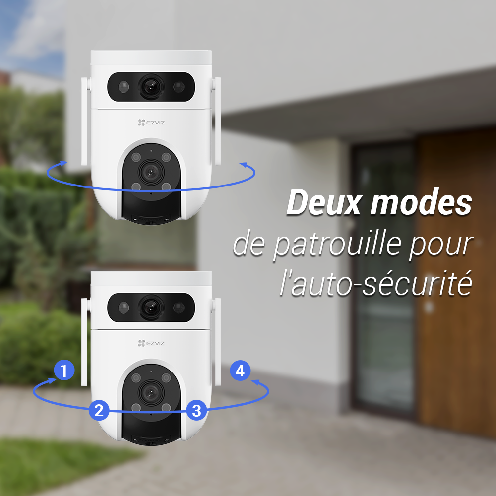 Caméra de surveillance H9C, 2K + 2K motorisée Wi-Fi sur secteur, EZVIZ - 10
