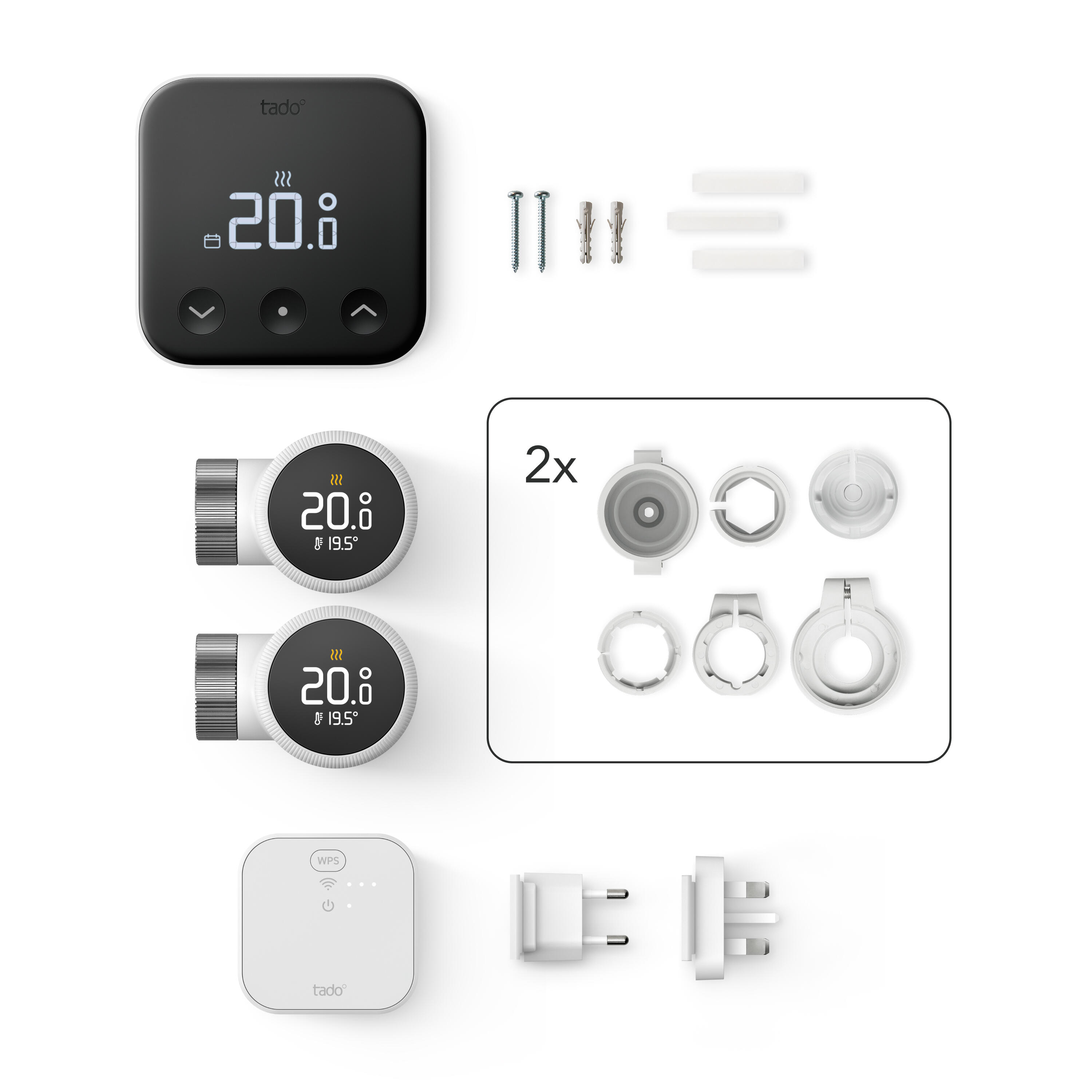 Kit thermostatique connecté filaire + 2 têtes TADO X - 3
