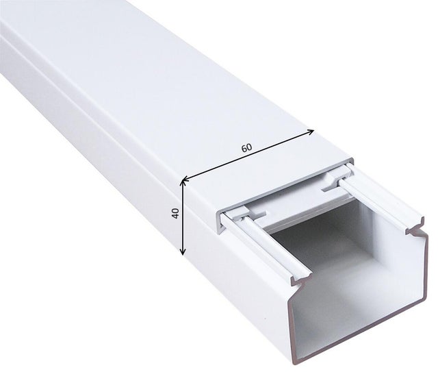 Listwa kablowa KE 40x60mm UV biała 2m