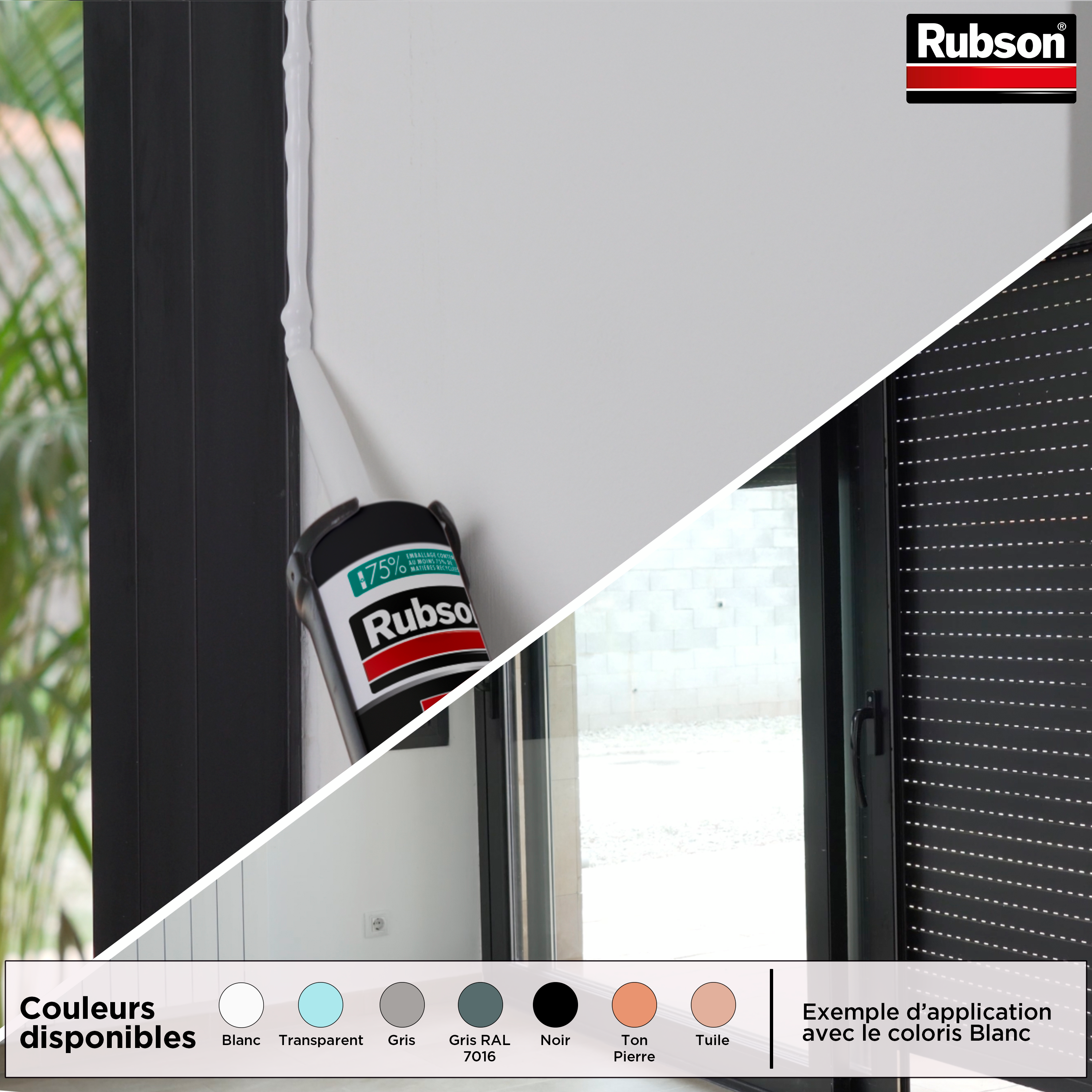 Mastic d'étanchéité Ft101 colle et jointe RUBSON transparent 280ml - 5