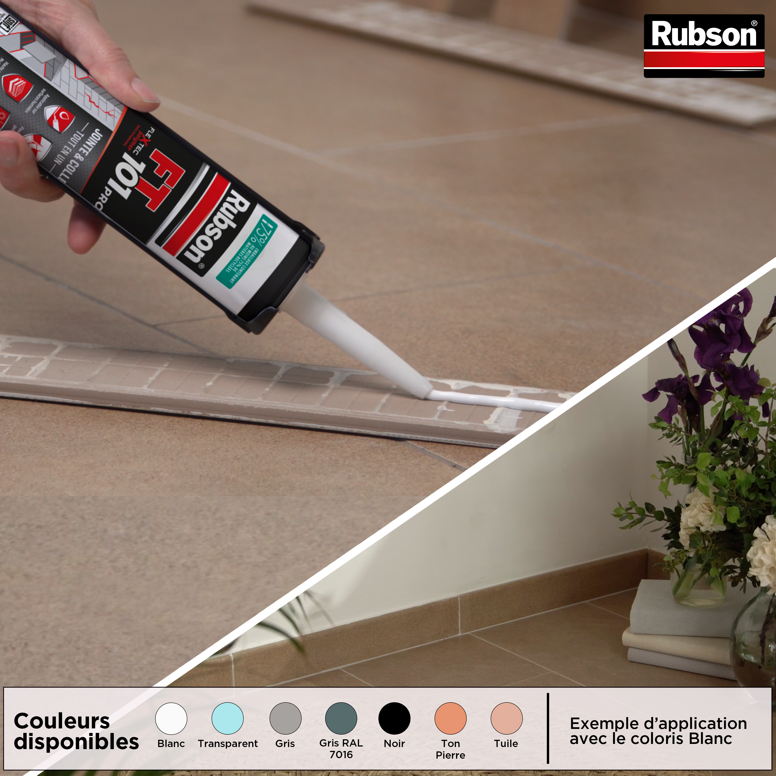 Mastic d'étanchéité Ft101 colle et jointe RUBSON transparent 280ml - 4