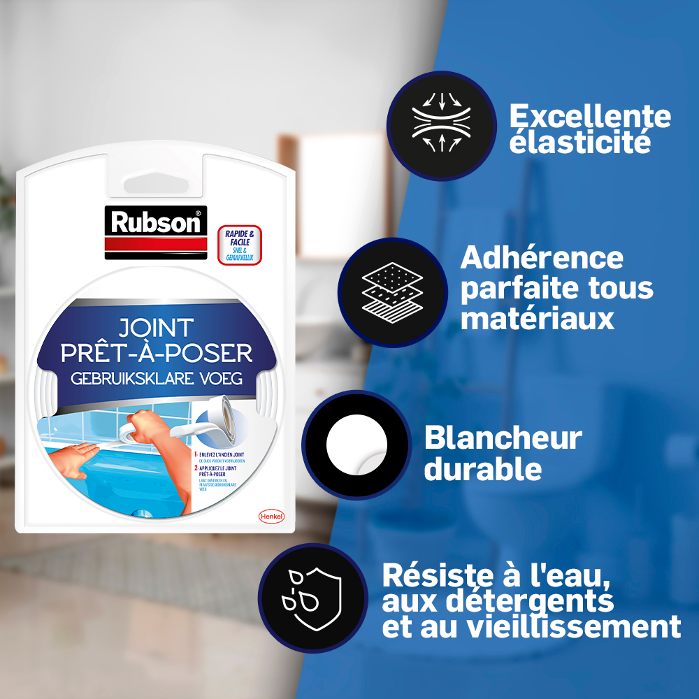 Accessoire d'étanchéité RUBSON Joint prêt à poser 12 mmx3,5m, blanc - 2