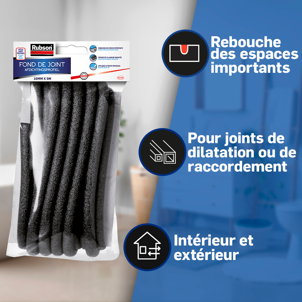 Accessoire d'étanchéité RUBSON Fond de joint en mousse polyéthylène, noir - 2