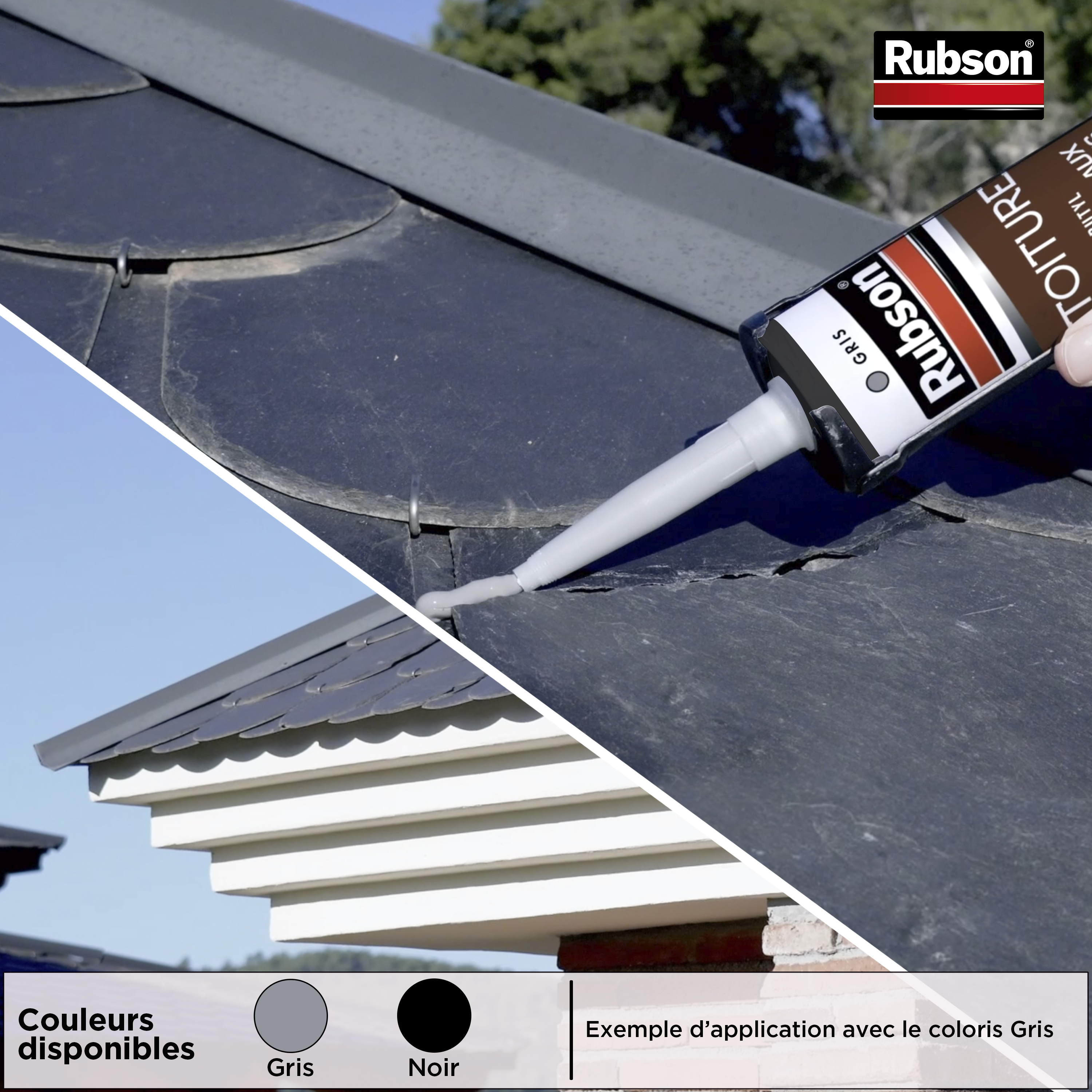 Mastic d'étanchéité Toitures RUBSON noir 280ml - 3
