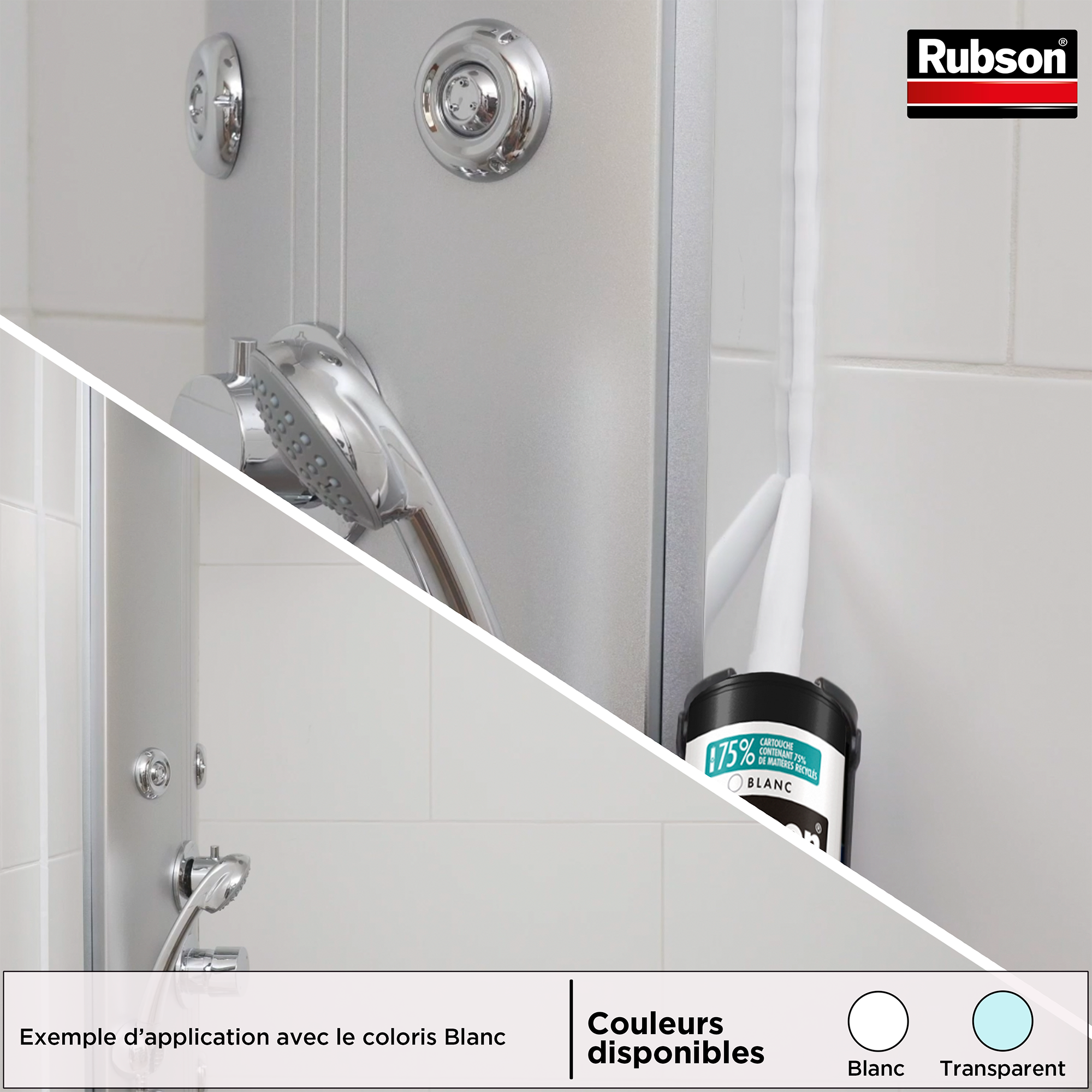 Mastic d'étanchéité Salle de bain saine jointe et colle RUBSON blanc 280ml - 5