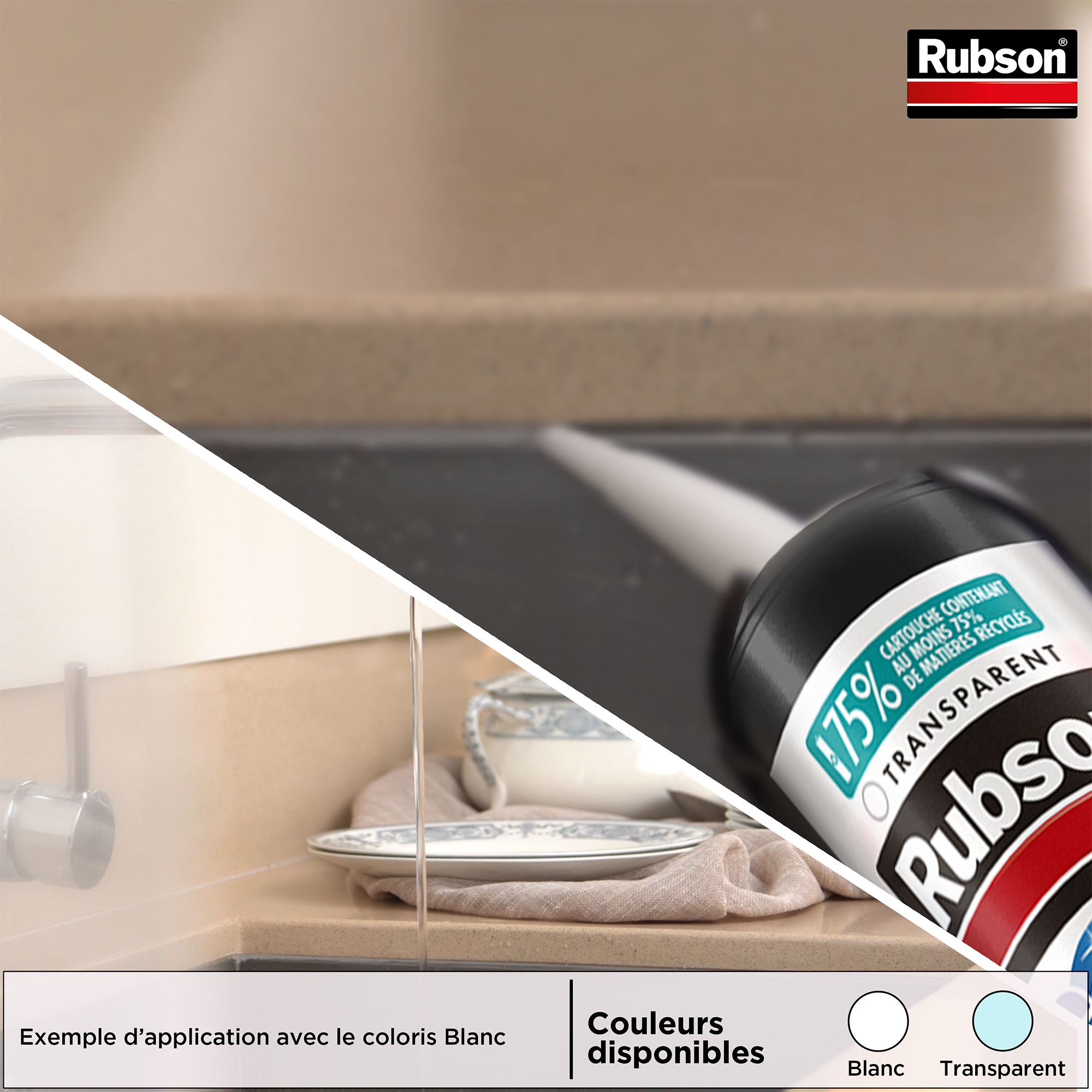 Mastic d'étanchéité Salle de bain saine jointe et colle RUBSON blanc 280ml - 4