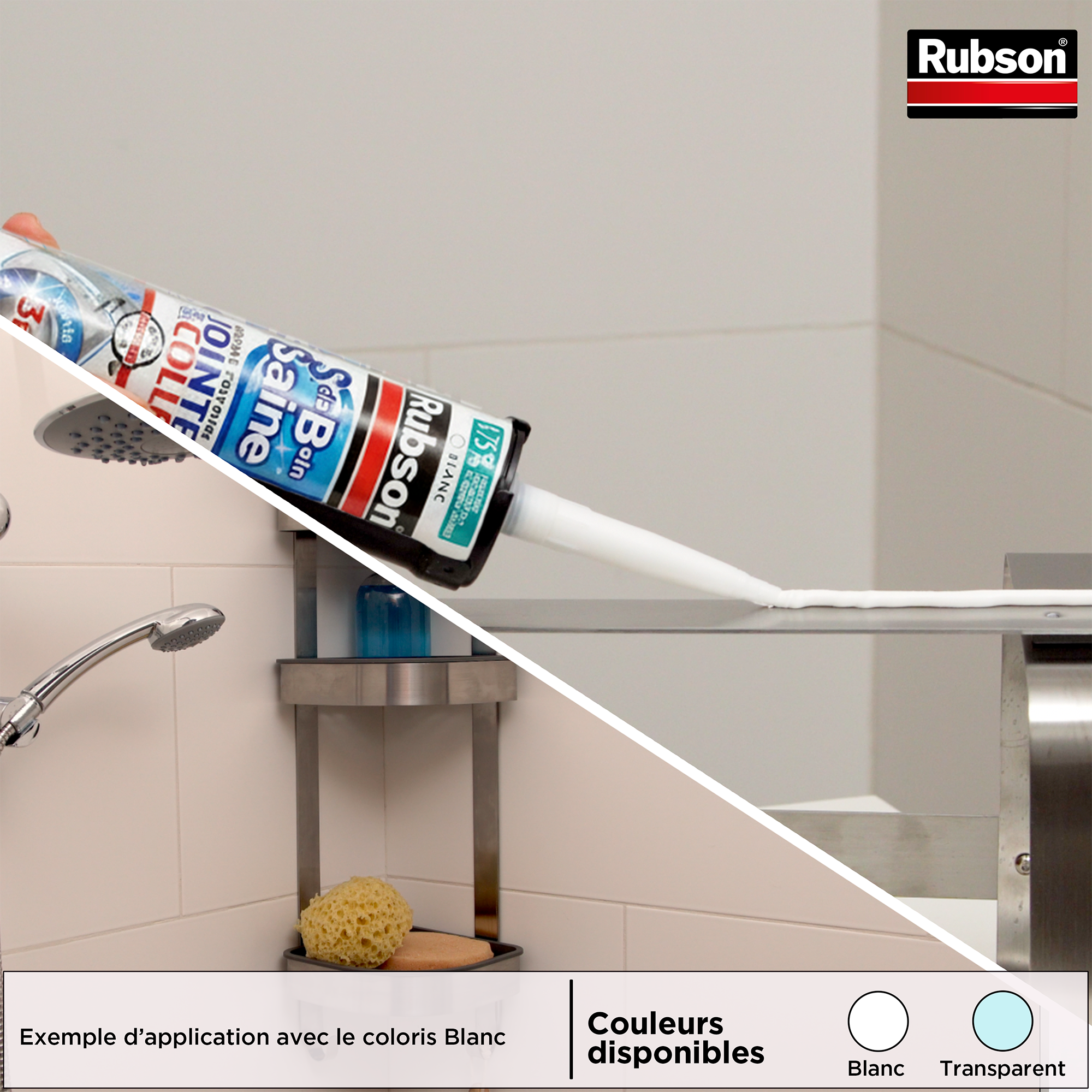 Mastic d'étanchéité Salle de bain saine jointe et colle RUBSON blanc 280ml - 3