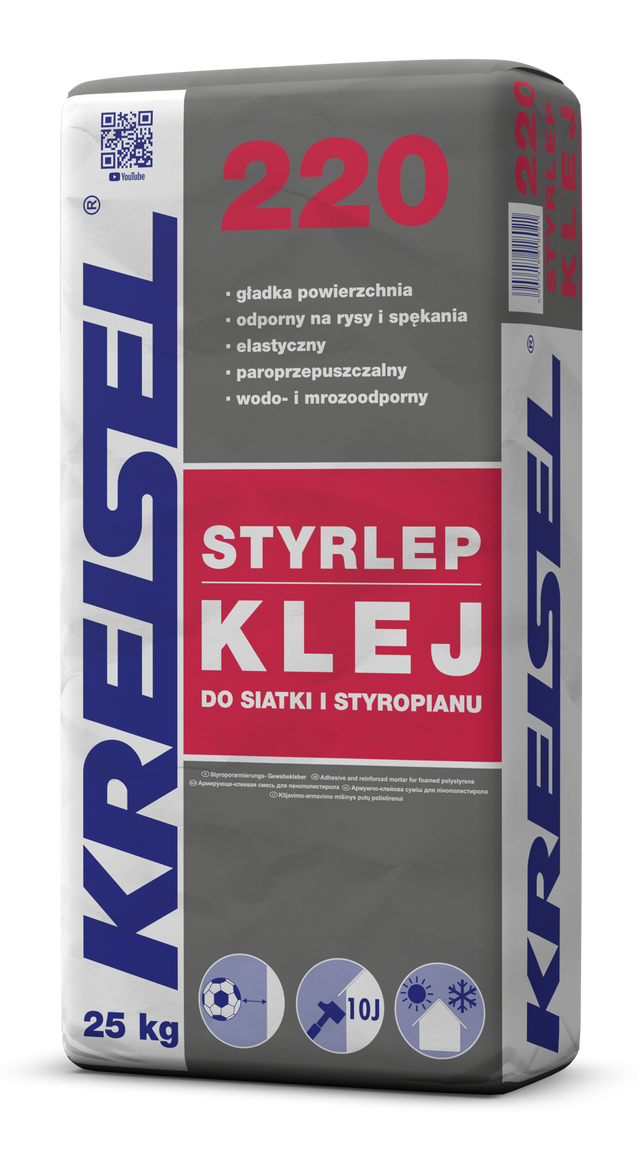 Zaprawa klejąco-zbrojąca do styropianu Kreisel Styrlep 220 25 kg