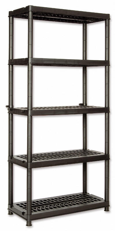 Regał plastikowy wym. 185x85x40.5 cm, 5 półek, nośność 60 kg