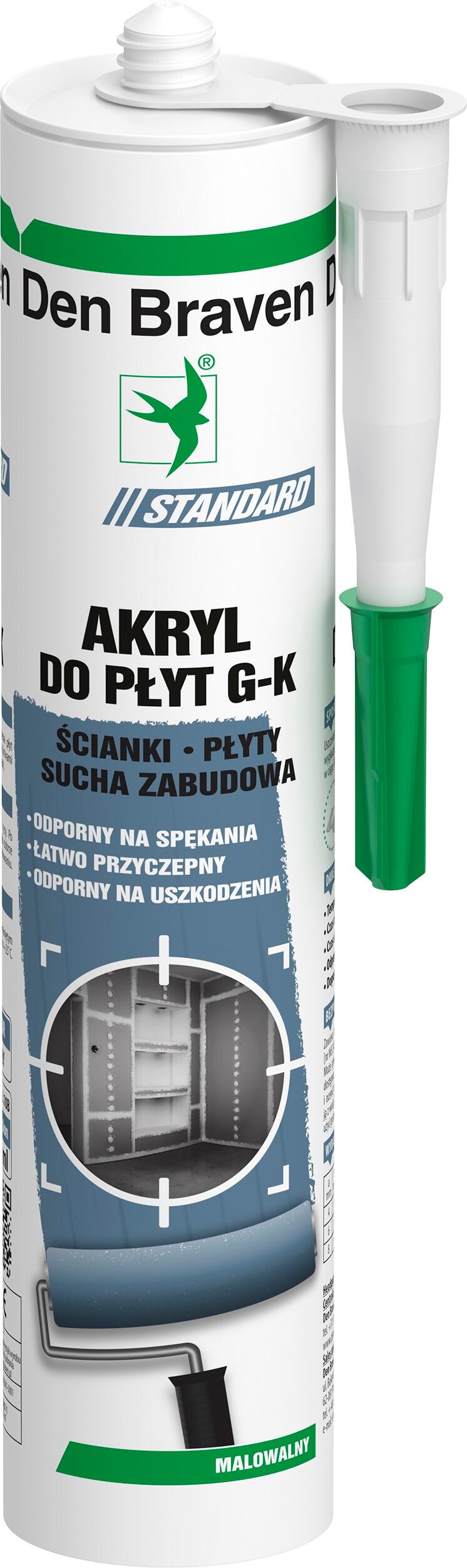 Akryl do płyt gips-karton Den Braven biały 280ml - 2