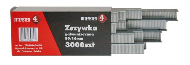 Zszywki galwanizowane 16/80 mm, 3000 szt.