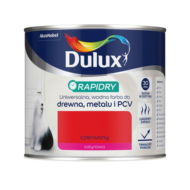 Emalia Dulux Rapidry czerwony 0,4l