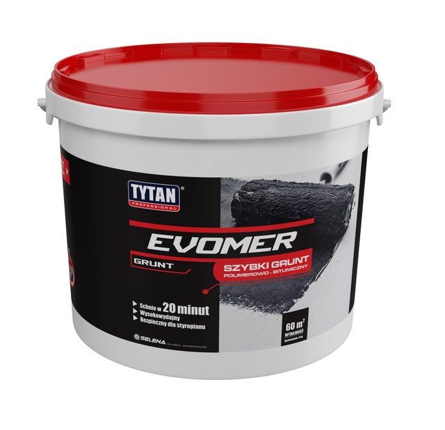 Grunt polimerowo-bitumiczny Tytan Evomer 9 kg, szybkoschnący