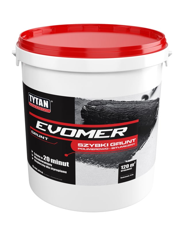 Grunt polimerowo-bitumiczny Tytan Evomer 18 kg, szybkoschnący