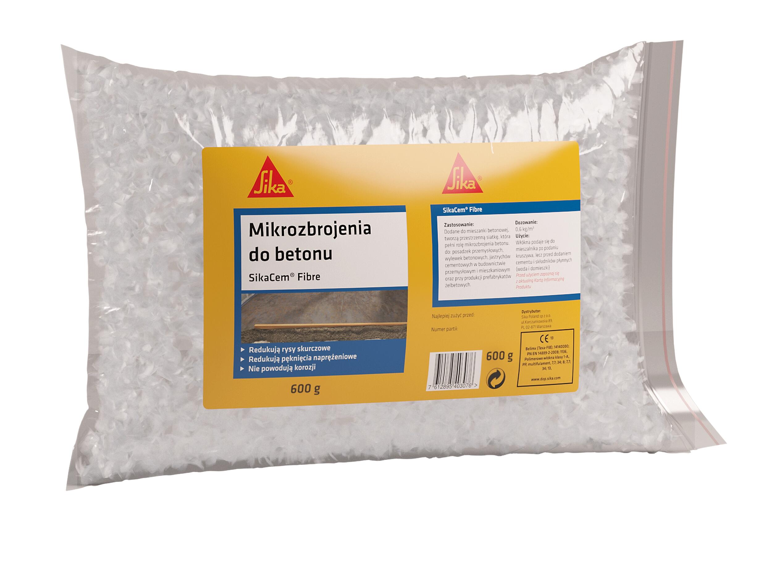Mikrozbrojenia do betonu SikaCem Fibre 600 g - 2
