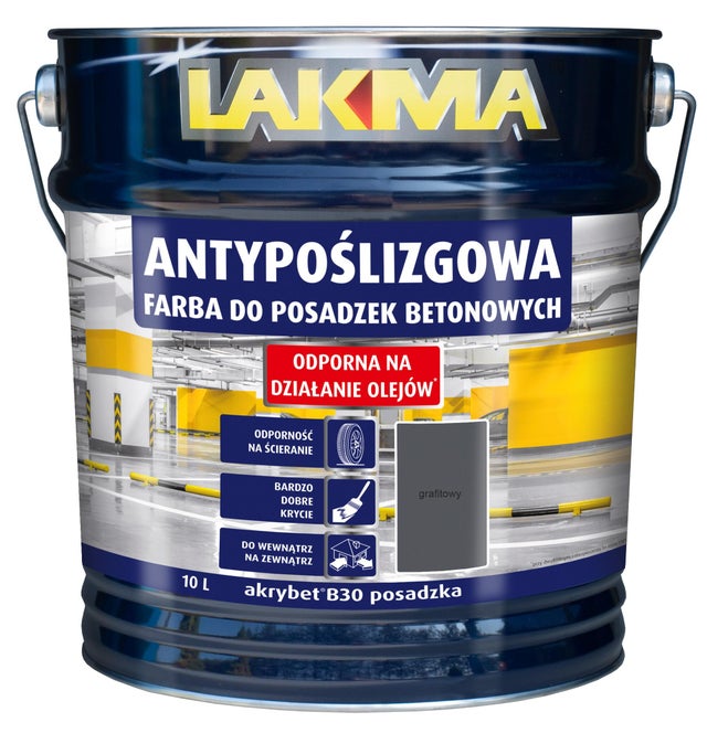 Farba do posadzek betonowych Akrybet B30 grafitowy 10l