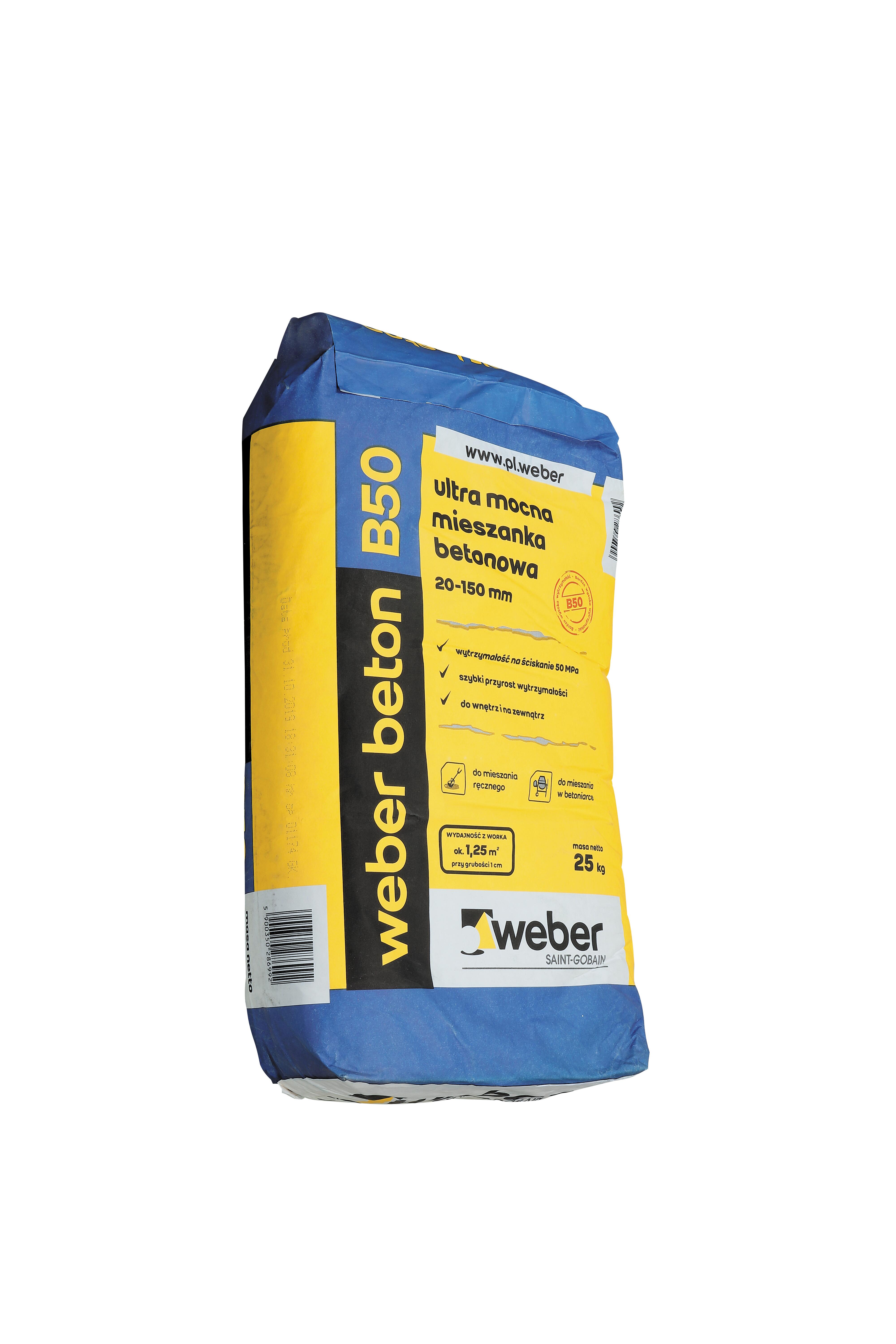 Gotowa sucha mieszanka Weber Beton B-50 25 kg, szybka - 2