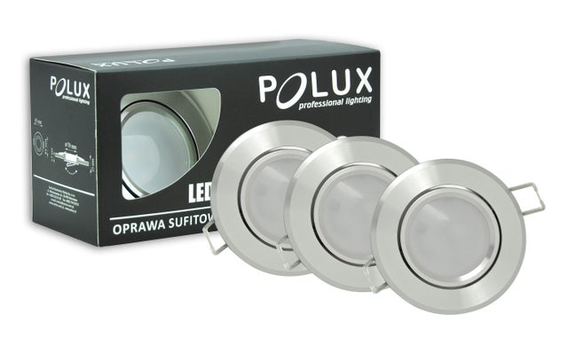 3x Oczko podtynkowe ruchome Sun LED GU10 250 lm srebrny połysk