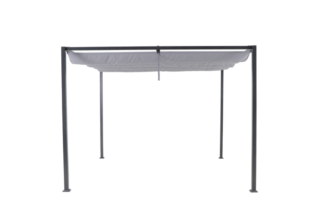 Gazebo in alluminio e acciaio grigio antracite copertura mobile 3 x 3 m - NATERIAL