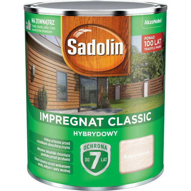 Impregnat hybrydowy Sadolin Classic biały kremowy 0,75l