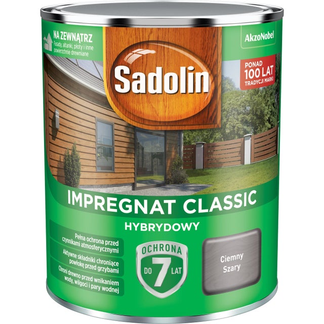 Impregnat hybrydowy Sadolin Classic ciemny szary 0,75l