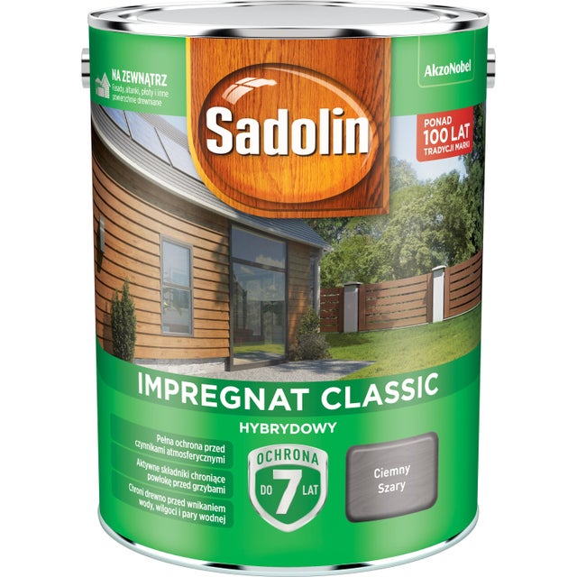 Impregnat hybrydowy Sadolin Classic ciemny szary 4,5l