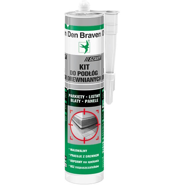 Kit do podłóg drewnianych Den Braven szary 280ml