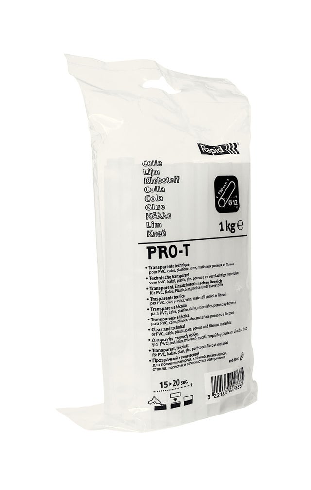 Wkłady klejowe do kabli i tworzyw sztucznych PRO-T 12x190 mm, 1 kg