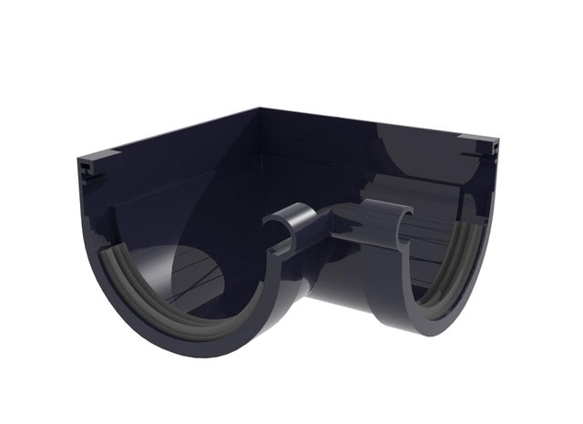 Łącznik kątowy wewnętrzny G80, grafitowy PVC Scala Plastics