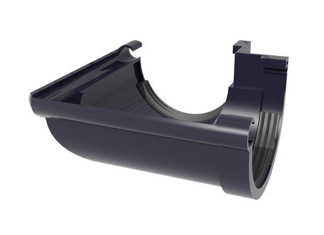 Łącznik kątowy zewnętrzny G80, grafitowy PVC Scala Plastics