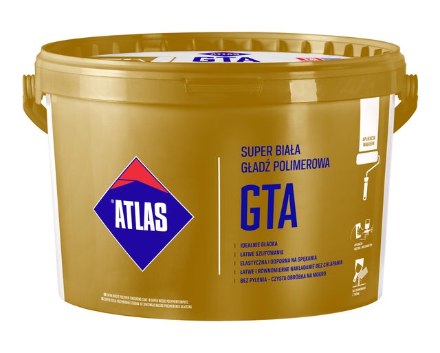 Gładź polimerowa Atlas GTA 18 kg, super biała