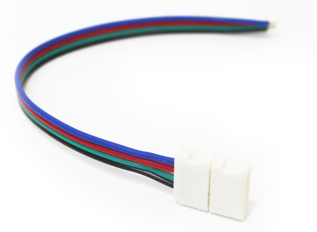 Złącze do taśm LED RGB 10mm zacisk-przewód