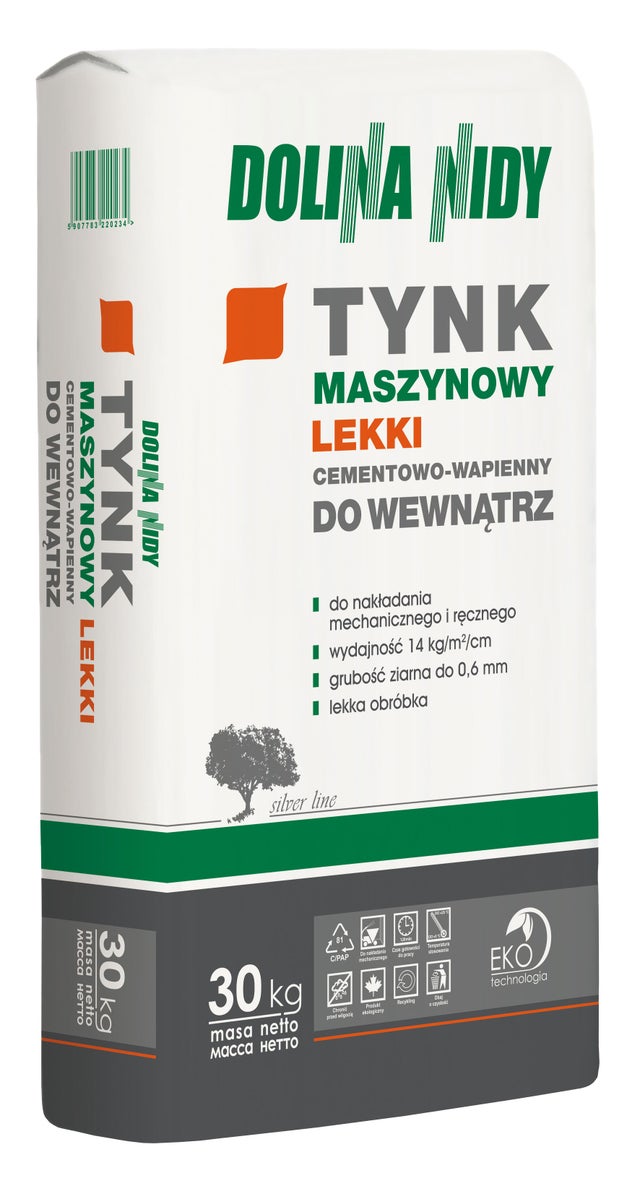 Tynk cementowo-wapienny Dolina Nidy 30 kg, maszynowy lekki