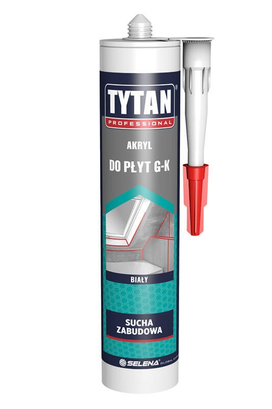 Akryl do płyt gipsowo-kartonowych Tytan 280 ml, biały