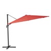 Parasol excéntrico de aluminio / acero NATERIAL Aura rojo 286x286 cm