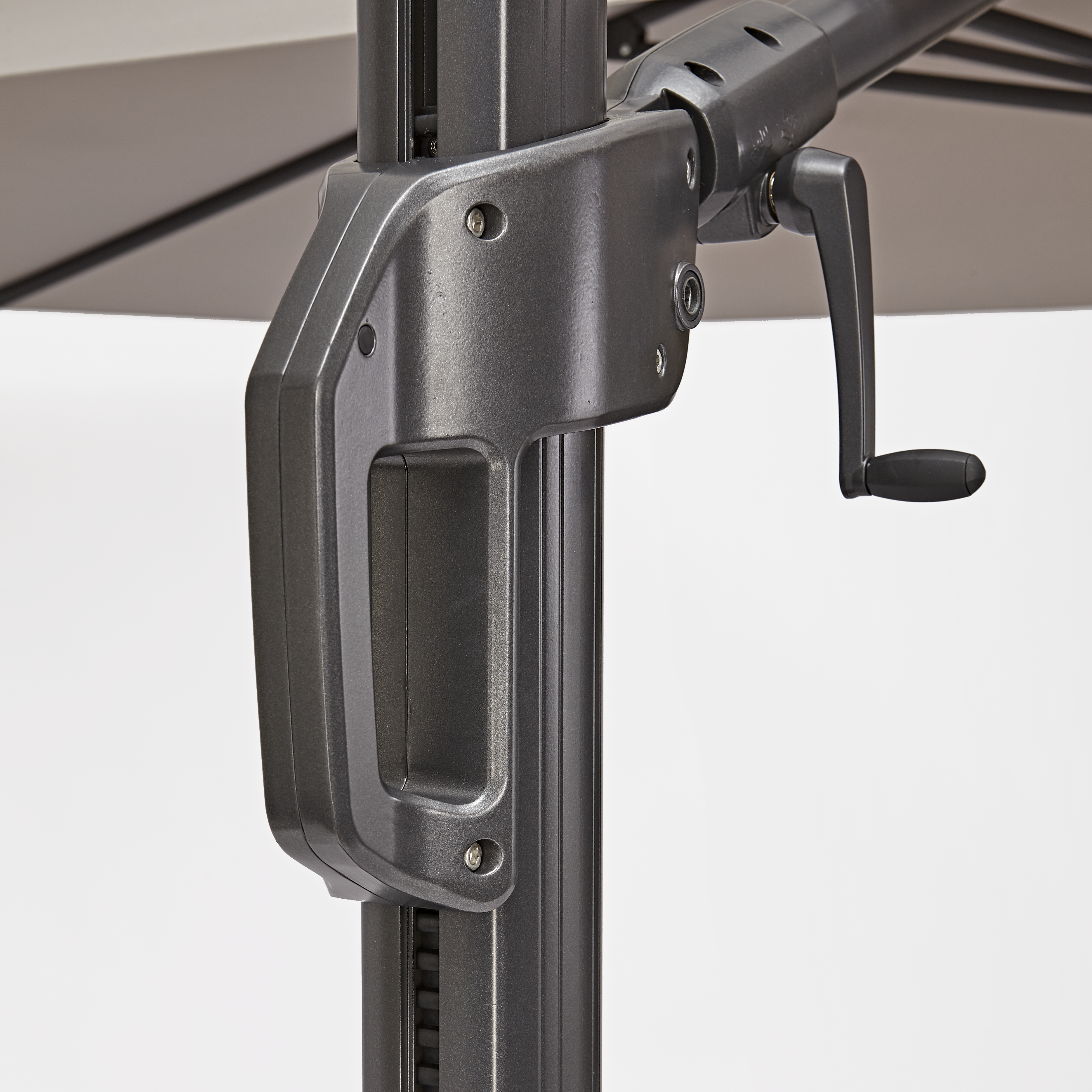 Ombrellone a palo laterale grigio Sonora NATERIAL con telo rettangolare tortora L 282 x P 391 x H 274 cm - 22