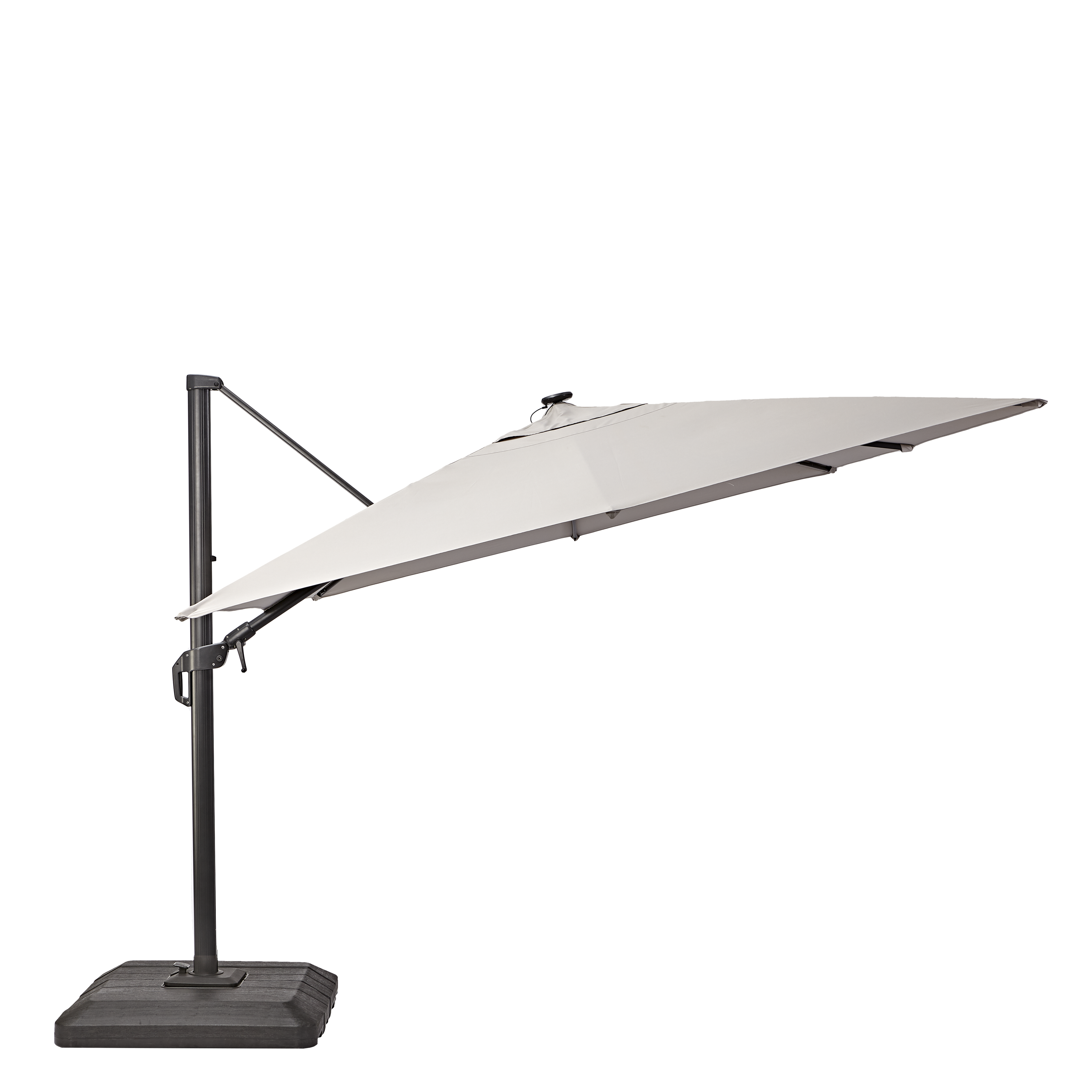 Parasol rectangular naterial sonora ii led de aluminio topo 280x390 cm