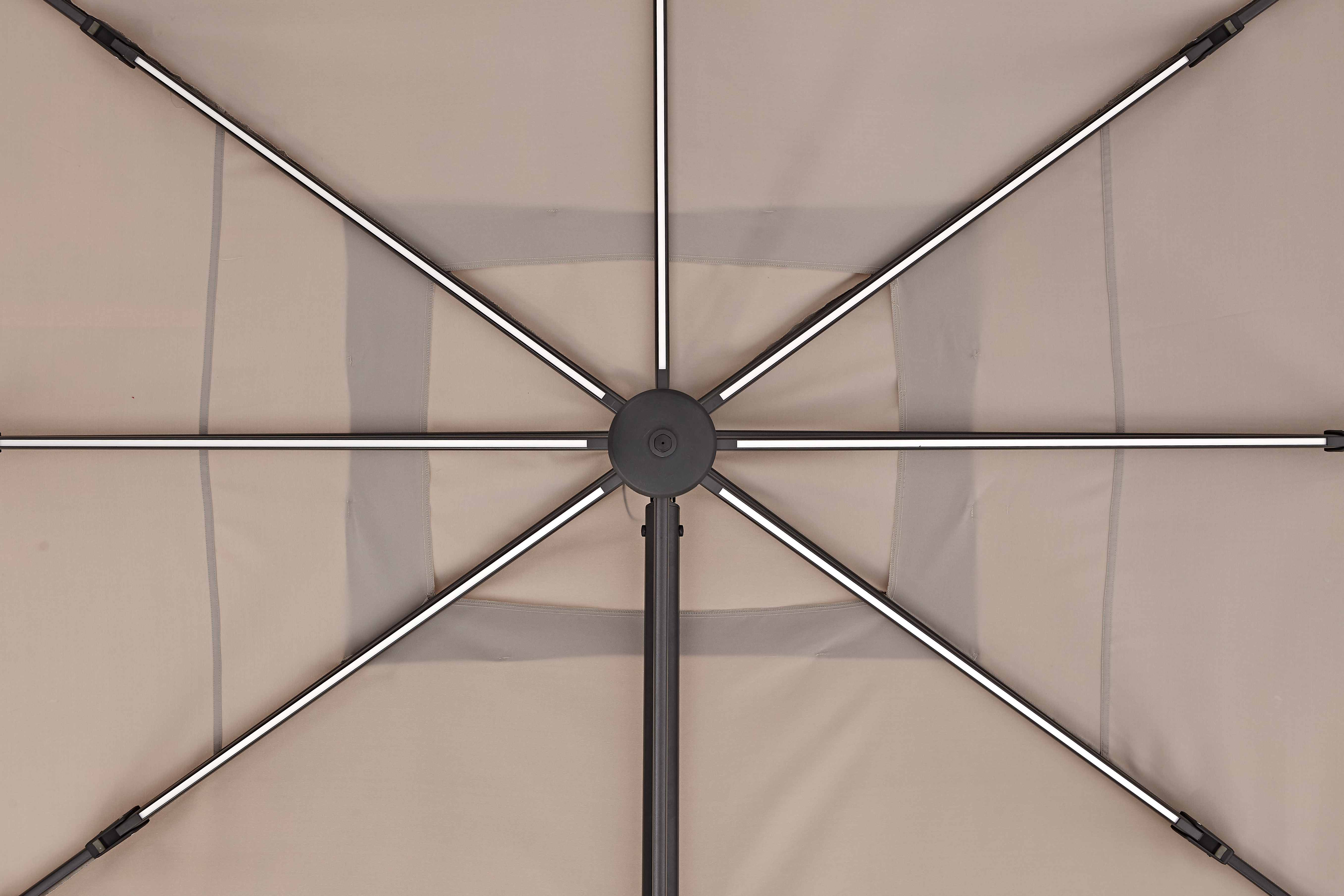 Ombrellone a palo laterale grigio Sonora NATERIAL con telo rettangolare tortora L 282 x P 391 x H 274 cm - 23