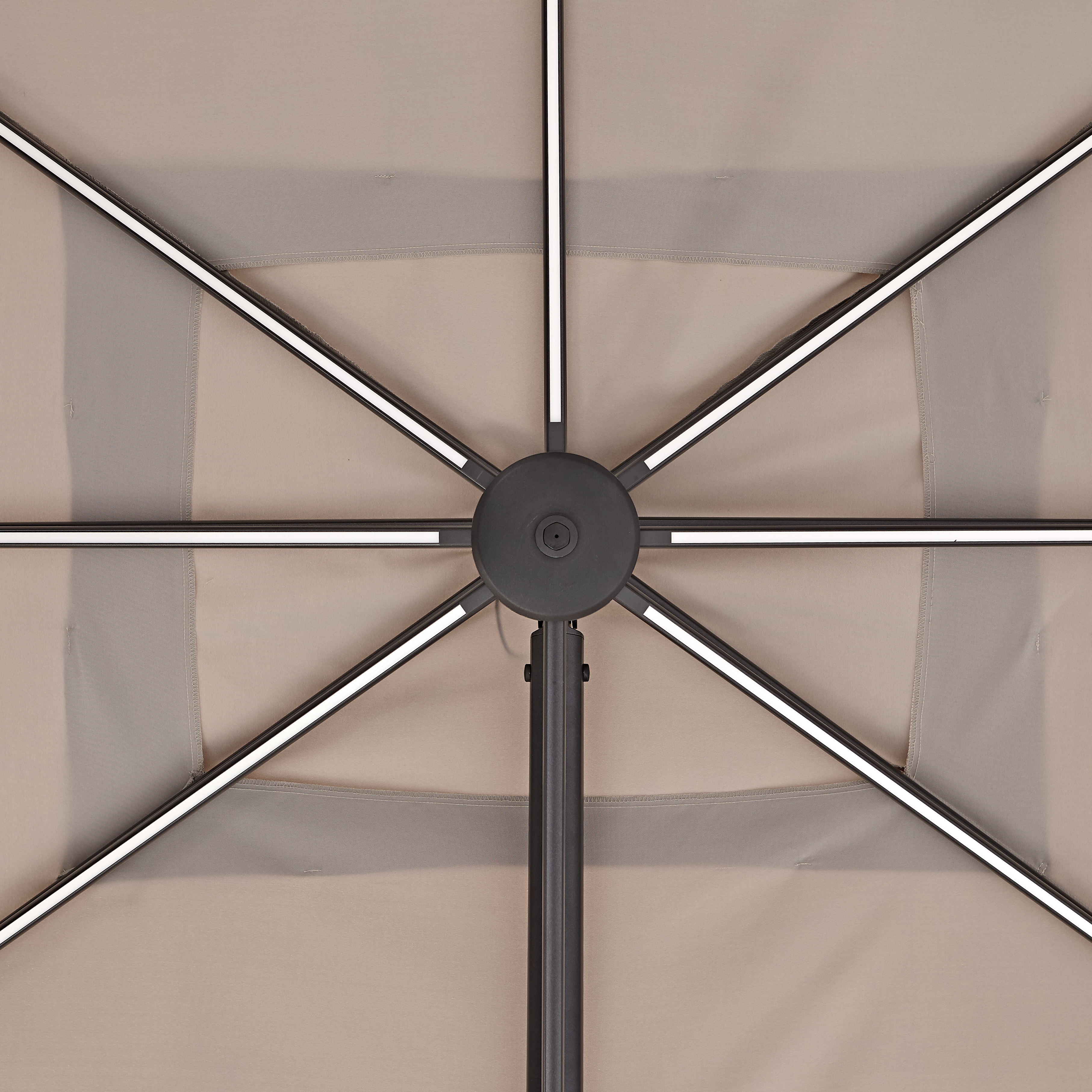 Ombrellone a palo laterale grigio Sonora NATERIAL con telo rettangolare tortora L 282 x P 391 x H 274 cm - 32