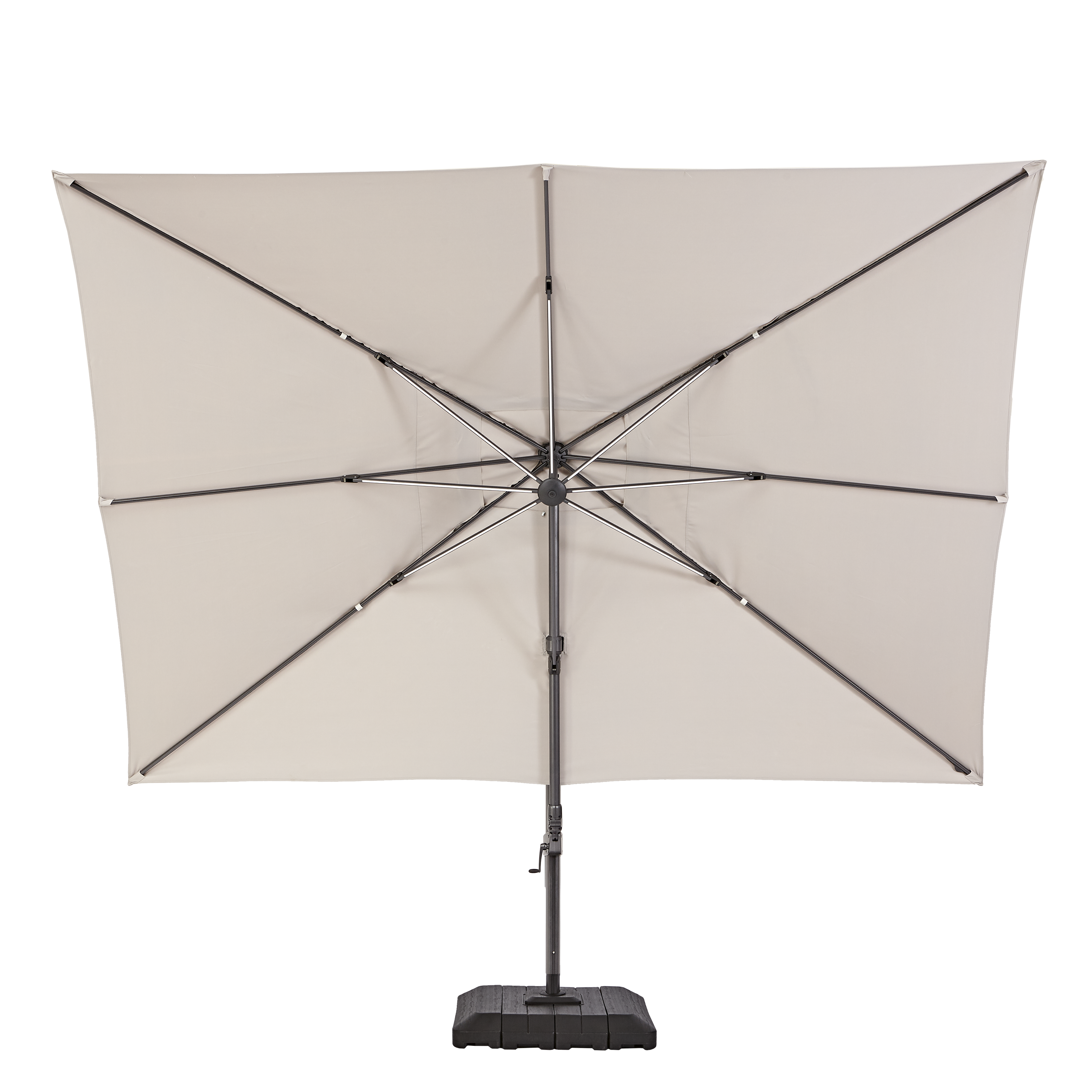Ombrellone a palo laterale grigio Sonora NATERIAL con telo rettangolare tortora L 282 x P 391 x H 274 cm - 21