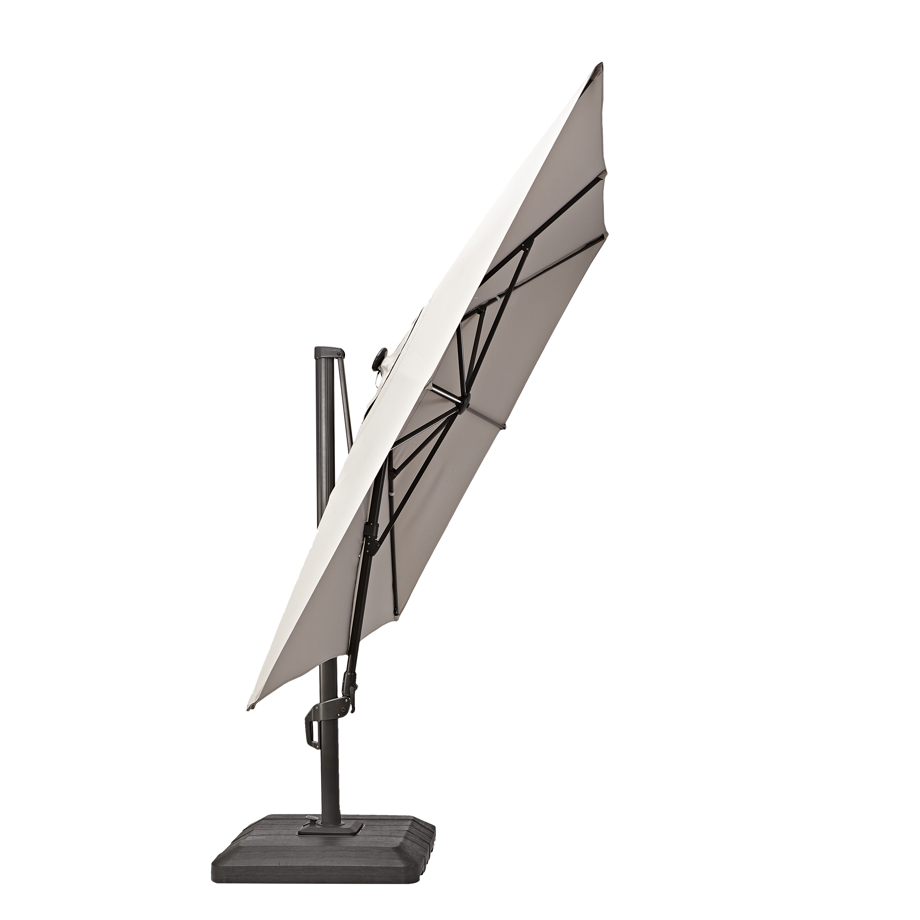 Ombrellone a palo laterale grigio Sonora NATERIAL con telo rettangolare tortora L 282 x P 391 x H 274 cm - 8