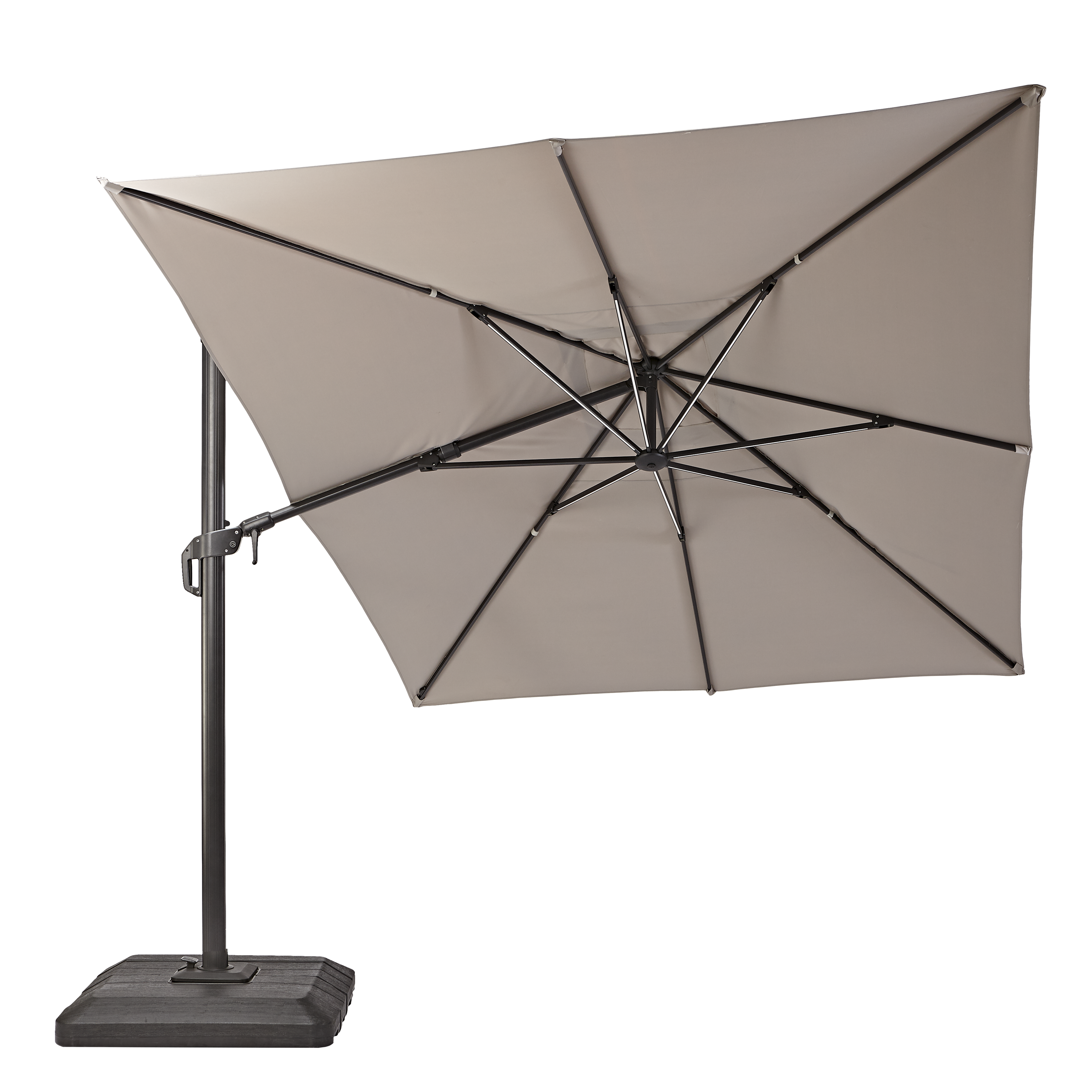 Ombrellone a palo laterale grigio Sonora NATERIAL con telo rettangolare tortora L 282 x P 391 x H 274 cm - 10