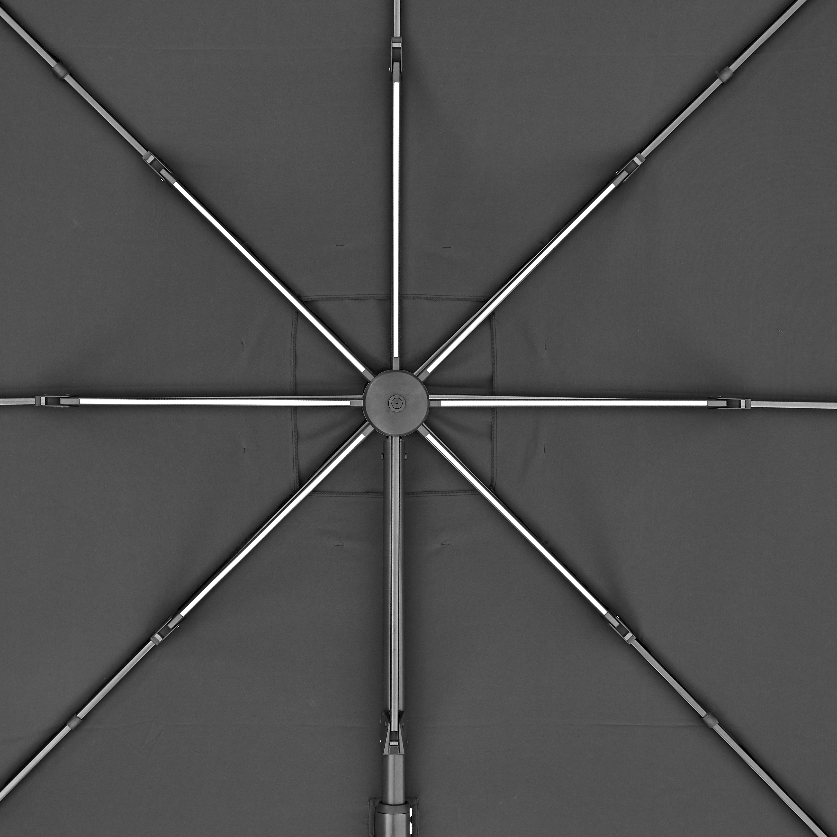 Ombrellone a palo laterale grigio SONORA II NATERIAL con telo rettangolare grigio L 282 x P 391 x H 274 cm - 9