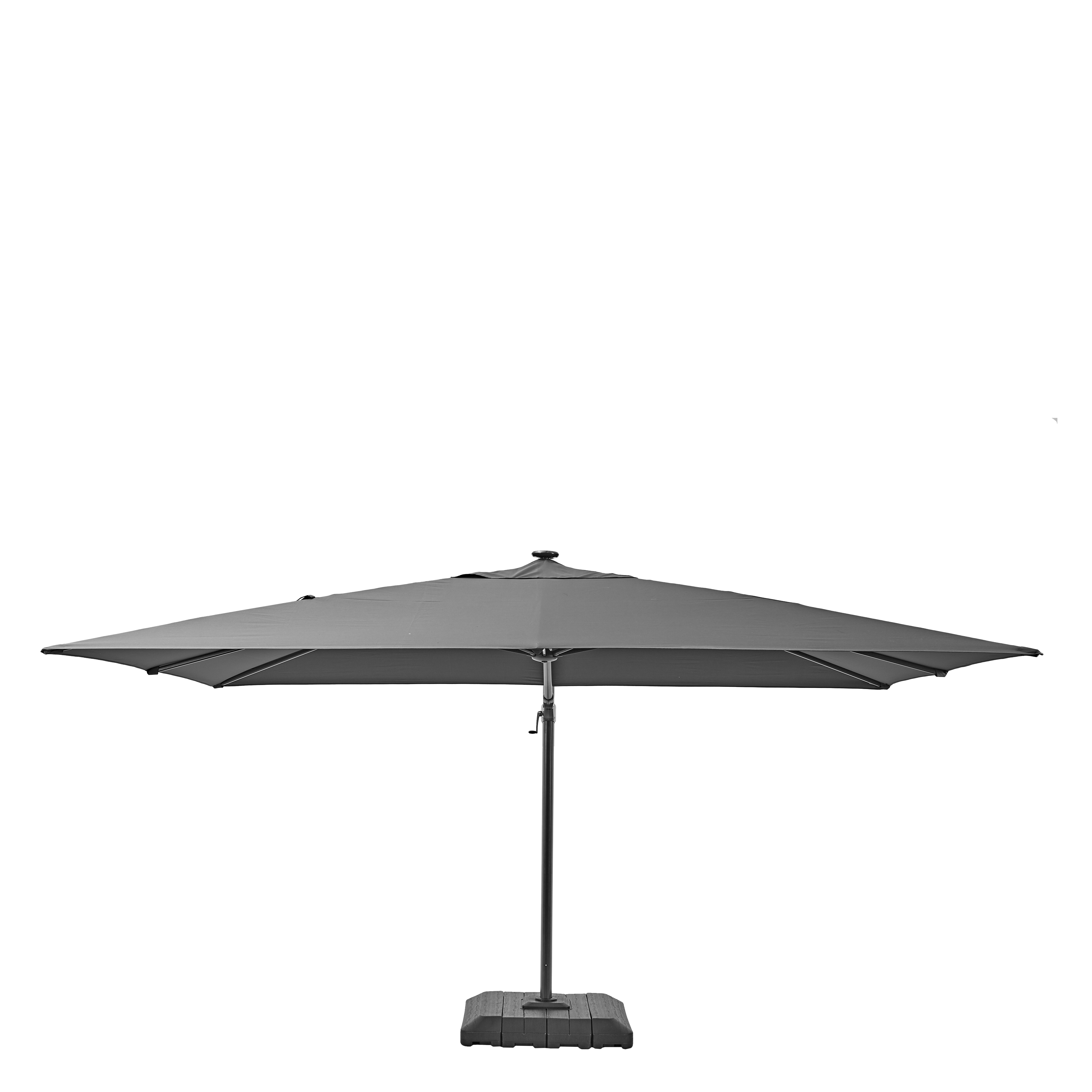 Ombrellone a palo laterale grigio SONORA II NATERIAL con telo rettangolare grigio L 282 x P 391 x H 274 cm - 3