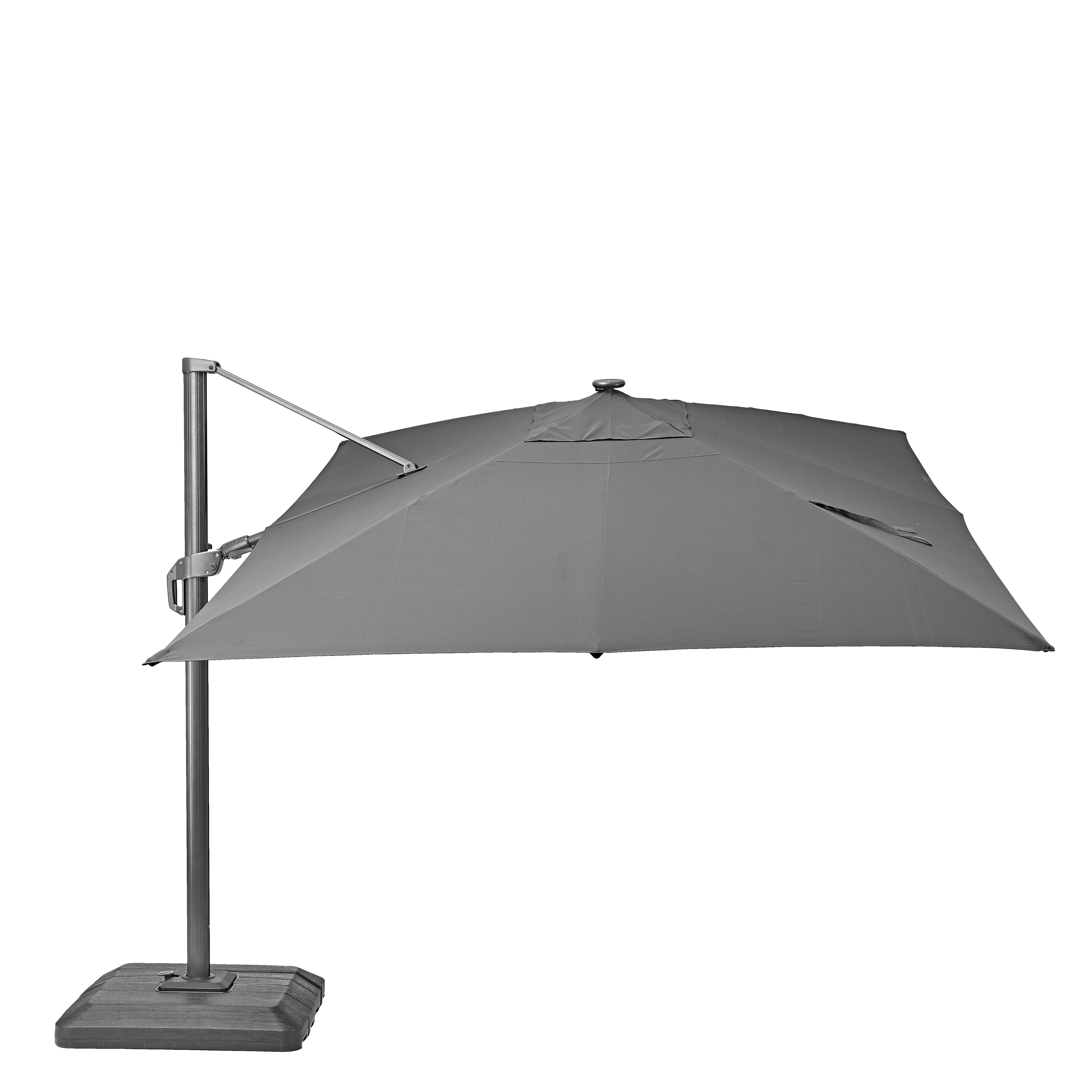 Parasol ogrodowy Sonora II ze światłem LED 391x282x274 cm antracytowy Naterial