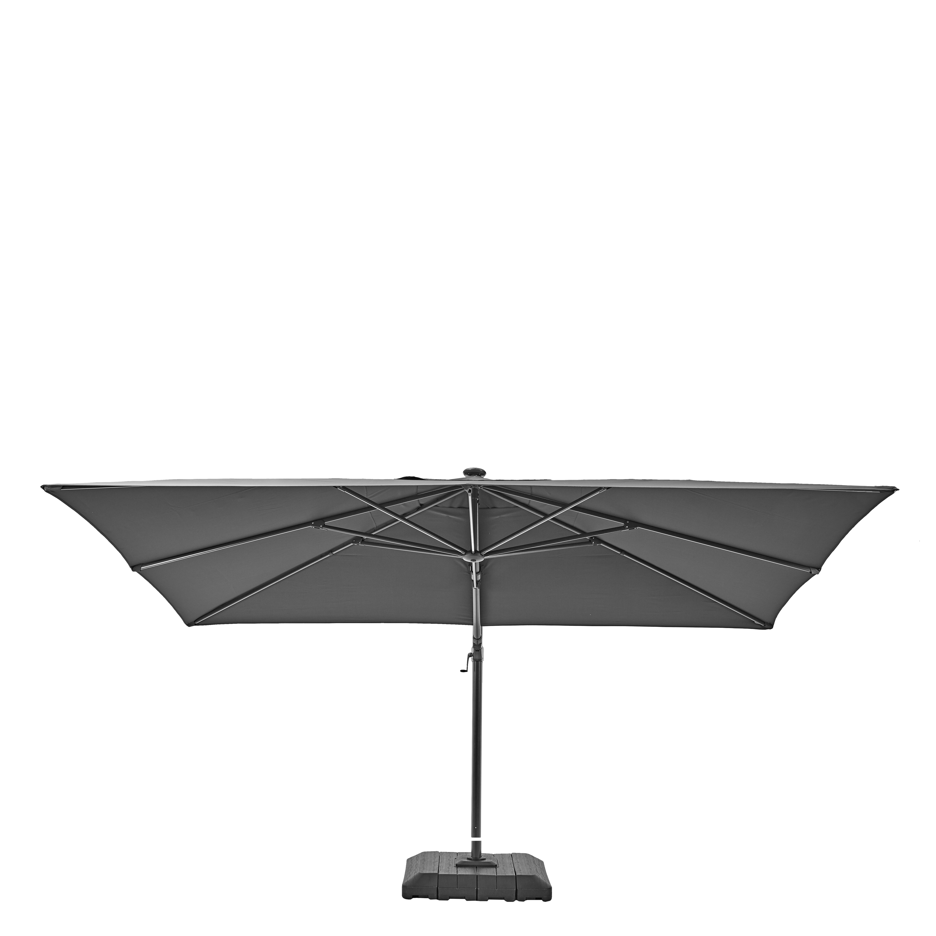 Ombrellone a palo laterale grigio SONORA II NATERIAL con telo rettangolare grigio L 282 x P 391 x H 274 cm - 4
