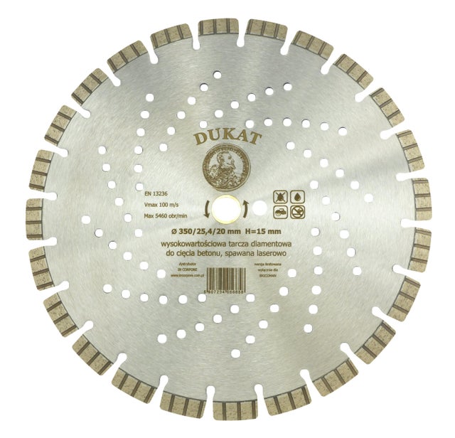 Tarcza diamentowa segmentowa 300x20/25,4 mm DUKAT