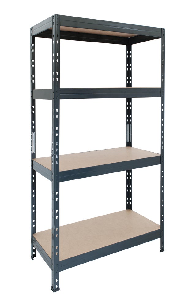 Regał magazynowy Rivet wym. 180x90x45 cm, 4 półki, nośćność 360 kg